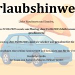 Urlaubshinweis